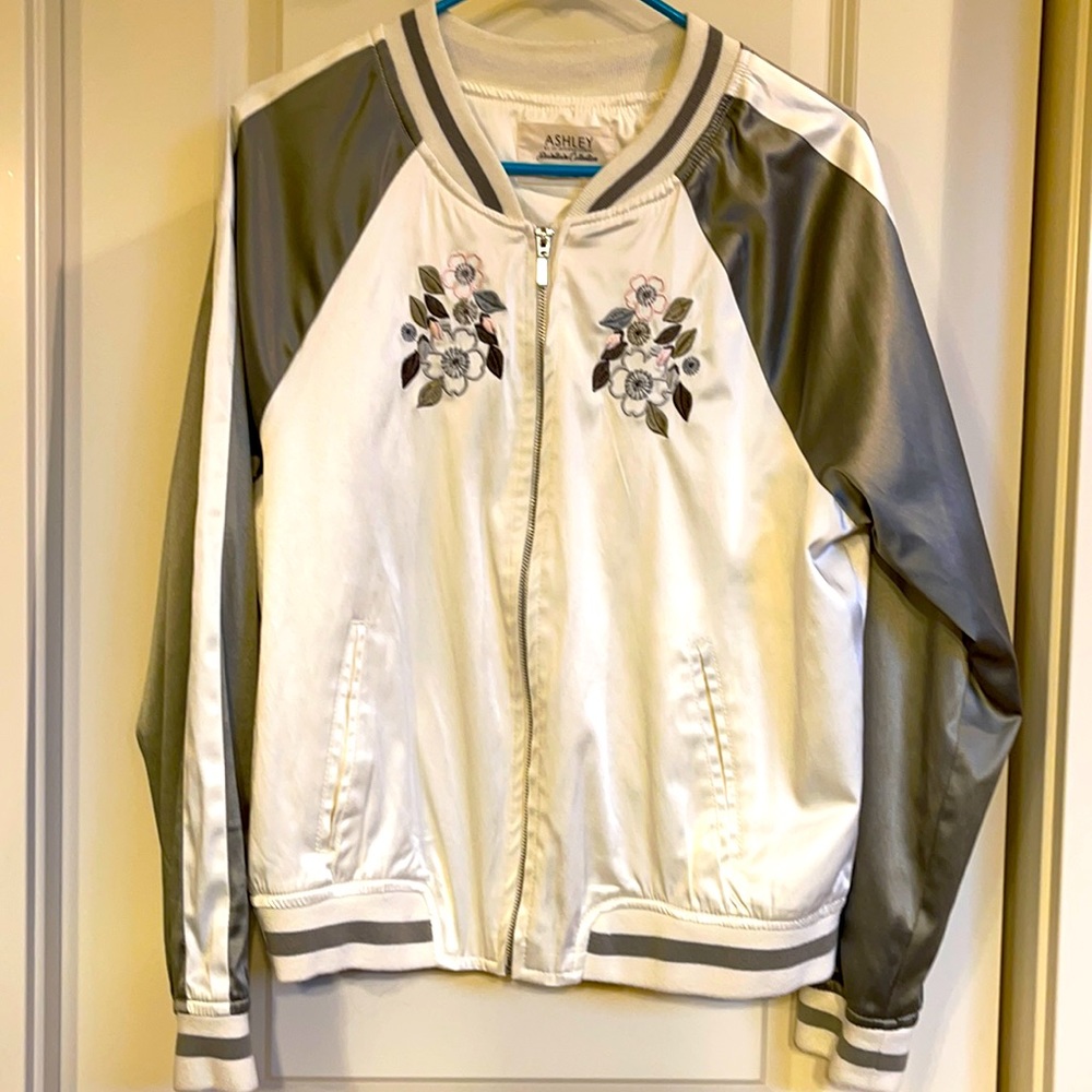 Silk zip up jacket
